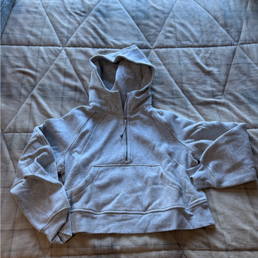 Women’s Lululemon Half Zip Cropped Sweatshirt Gray- Size Xs